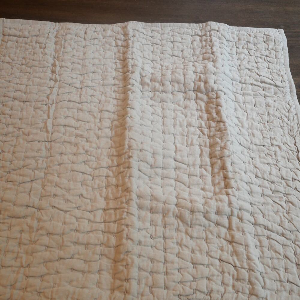 Quince Euro Sham Willowleaf  European Linen Cotton Stitch Quilted Green  NEW - Picture 4 of 5
